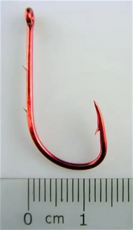 1 Packet of Mustad 92668NPNR Red Baitholder Chemically Sharp Fishing Hooks