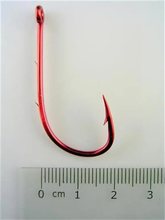 1 Packet of Mustad 92668NPNR Red Baitholder Chemically Sharp Fishing Hooks