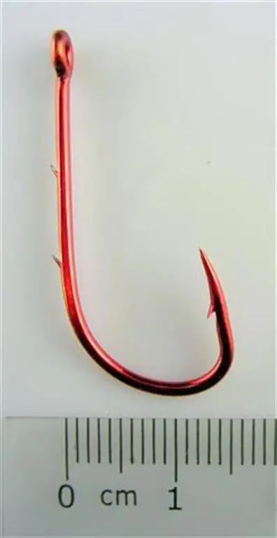 1 Packet of Mustad 92668NPNR Red Baitholder Chemically Sharp Fishing Hooks