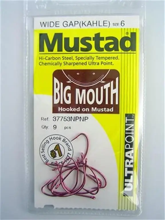 3 Packs of Mustad 37753NPNP Big Mouth Chemically Sharp Fishing Hooks