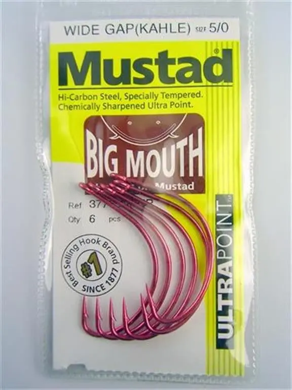 3 Packs of Mustad 37753NPNP Big Mouth Chemically Sharp Fishing Hooks