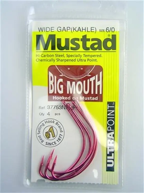 3 Packs of Mustad 37753NPNP Big Mouth Chemically Sharp Fishing Hooks