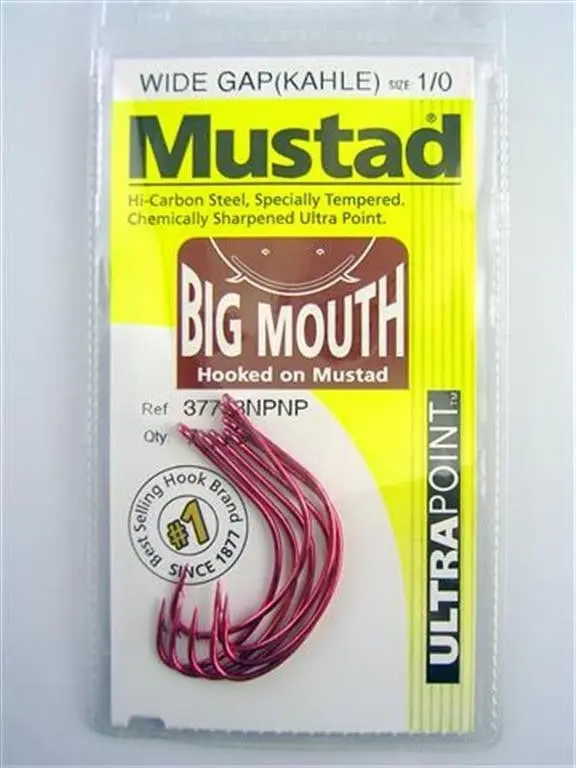 10 Packs of Mustad 37753NPNP Big Mouth Chemically Sharp Fishing Hooks