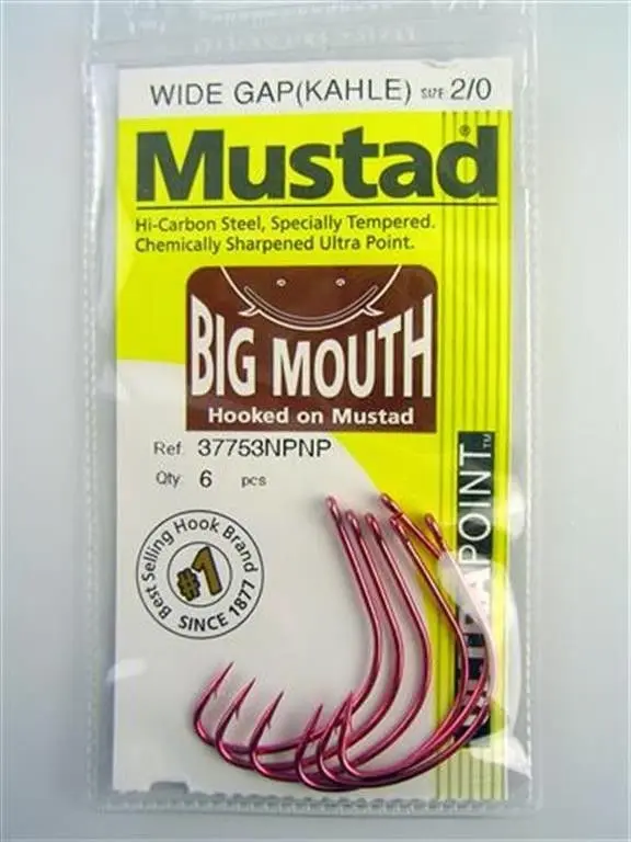 10 Packs of Mustad 37753NPNP Big Mouth Chemically Sharp Fishing Hooks