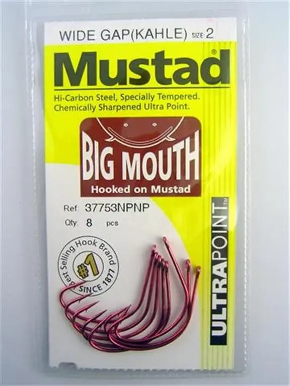 10 Packs of Mustad 37753NPNP Big Mouth Chemically Sharp Fishing Hooks