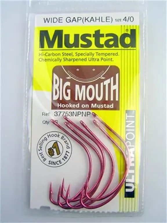 10 Packs of Mustad 37753NPNP Big Mouth Chemically Sharp Fishing Hooks