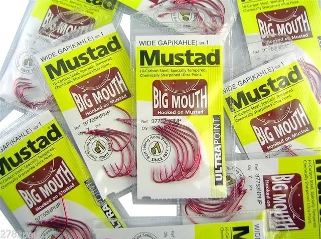 10 Packs of Mustad 37753NPNP Big Mouth Chemically Sharp Fishing Hooks