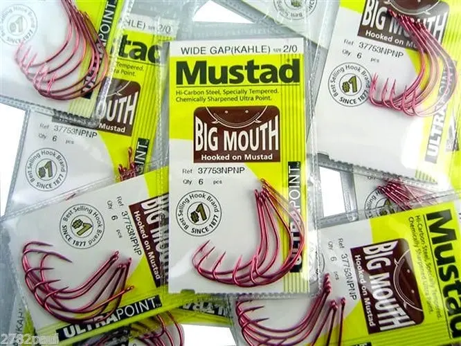 10 Packs of Mustad 37753NPNP Big Mouth Chemically Sharp Fishing Hooks