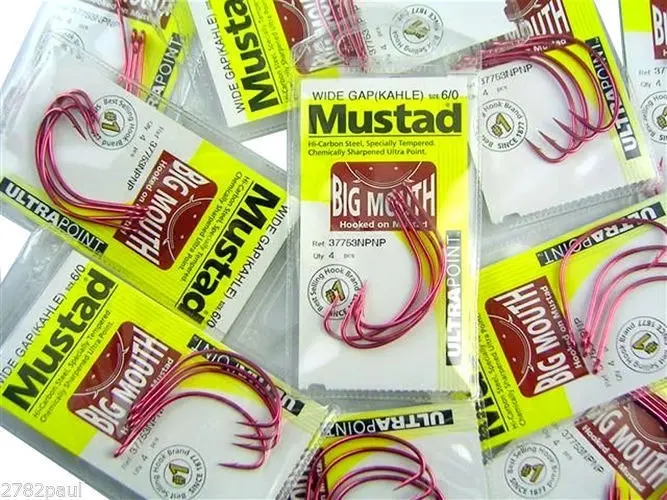 10 Packs of Mustad 37753NPNP Big Mouth Chemically Sharp Fishing Hooks