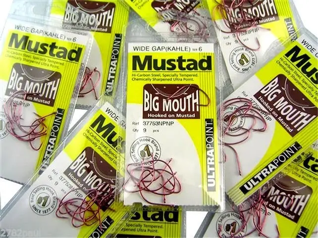 10 Packs of Mustad 37753NPNP Big Mouth Chemically Sharp Fishing Hooks