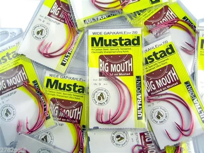 10 Packs of Mustad 37753NPNP Big Mouth Chemically Sharp Fishing Hooks