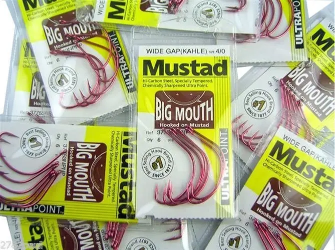 10 Packs of Mustad 37753NPNP Big Mouth Chemically Sharp Fishing Hooks