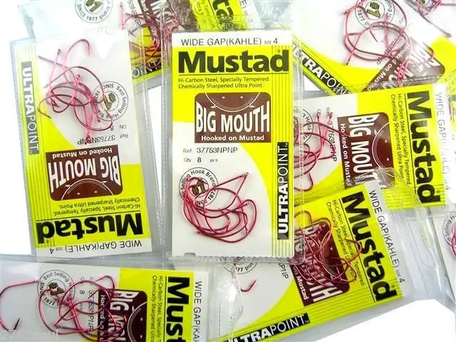 10 Packs of Mustad 37753NPNP Big Mouth Chemically Sharp Fishing Hooks