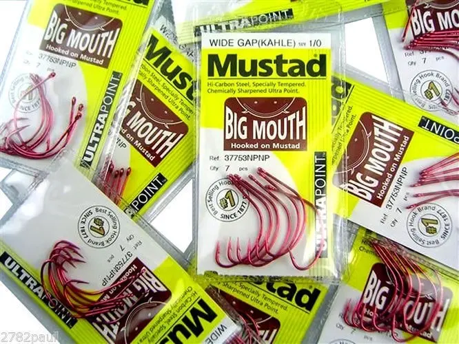 10 Packs of Mustad 37753NPNP Big Mouth Chemically Sharp Fishing Hooks