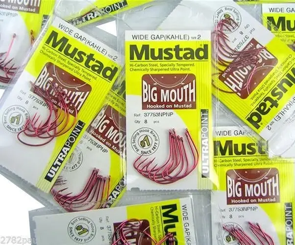 10 Packs of Mustad 37753NPNP Big Mouth Chemically Sharp Fishing Hooks