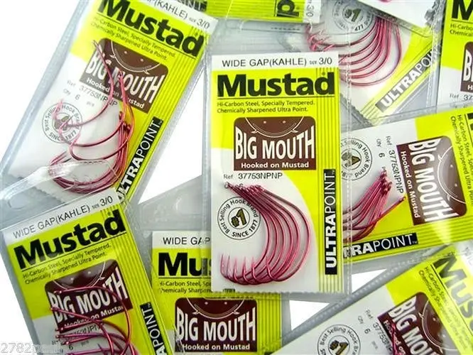 10 Packs of Mustad 37753NPNP Big Mouth Chemically Sharp Fishing Hooks