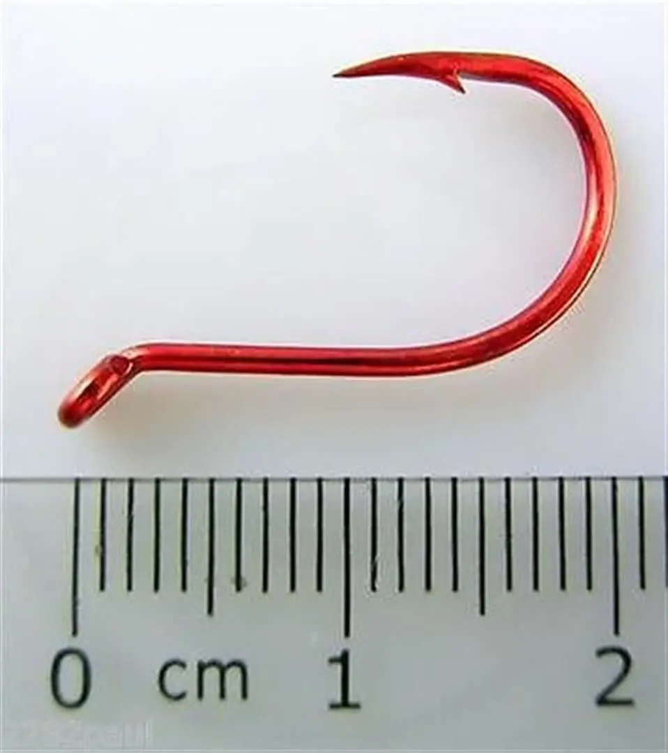 10 Packs of Mustad 92554NPNR Big Red Chemically Sharp Fishing Hooks