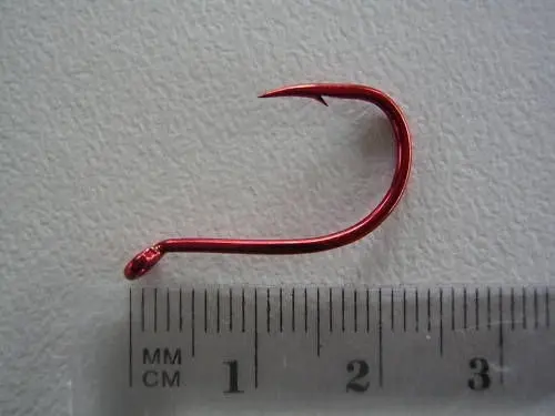 10 Packs of Mustad 92554NPNR Big Red Chemically Sharp Fishing Hooks