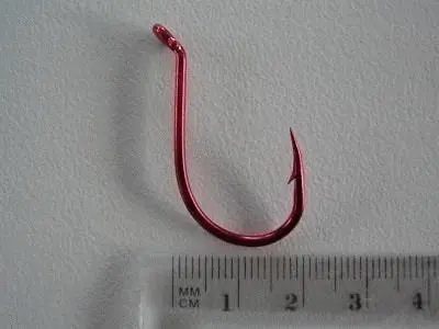 10 Packs of Mustad 92554NPNR Big Red Chemically Sharp Fishing Hooks