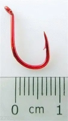 10 Packs of Mustad 92554NPNR Big Red Chemically Sharp Fishing Hooks