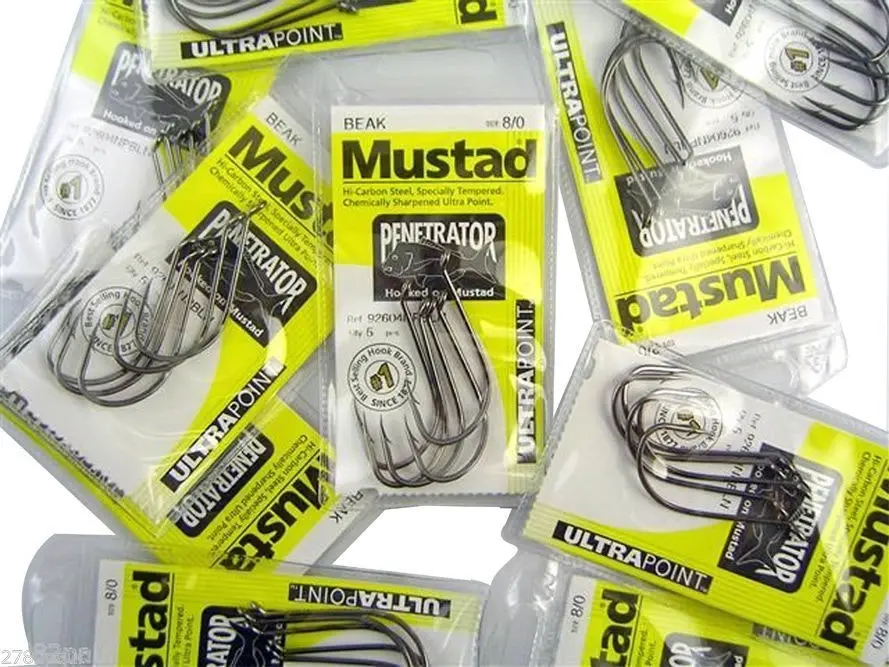 10 Packs of Mustad 92604NPBLN Penetrator Chemically Sharp Fishing Hooks