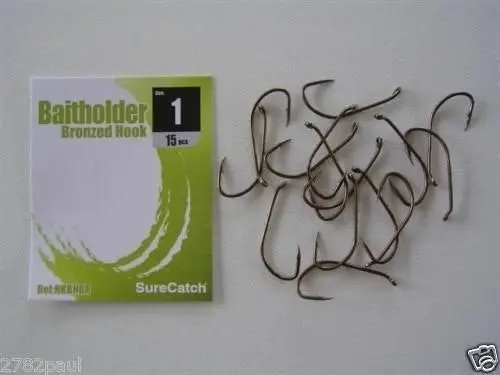 1 Packet of Surecatch Bronze Baitholder Fishing Hooks