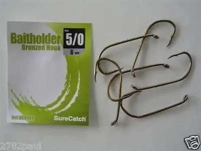 1 Packet of Surecatch Bronze Baitholder Fishing Hooks