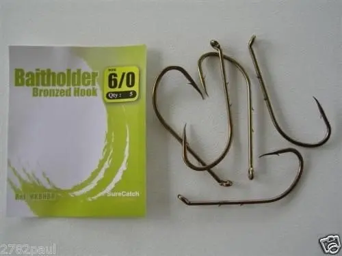 1 Packet of Surecatch Bronze Baitholder Fishing Hooks