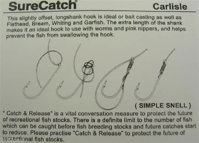 1 Packet of Surecatch Longshank Bronze Carlisle Fishing Hooks