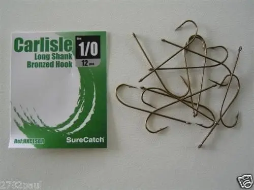 1 Packet of Surecatch Longshank Bronze Carlisle Fishing Hooks