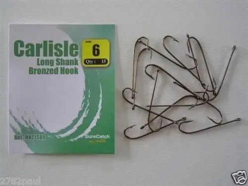 1 Packet of Surecatch Longshank Bronze Carlisle Fishing Hooks