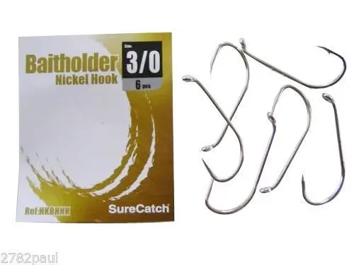 1 Packet of Surecatch Nickle Baitholder Fishing Hooks