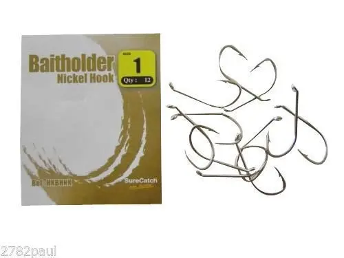 1 Packet of Surecatch Nickle Baitholder Fishing Hooks