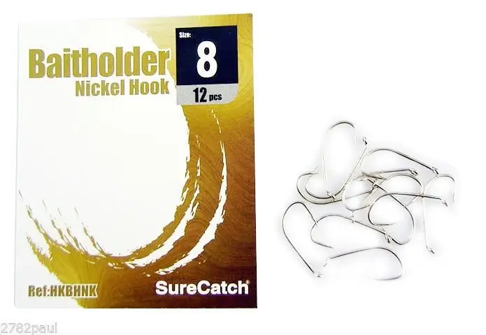 1 Packet of Surecatch Nickle Baitholder Fishing Hooks