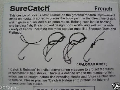 1 Packet of Surecatch French Bronzed Fishing Hooks