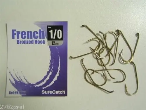 1 Packet of Surecatch French Bronzed Fishing Hooks