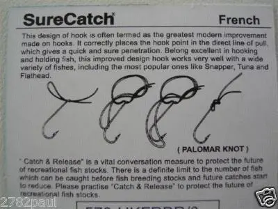 1 Packet of Surecatch French Bronzed Fishing Hooks