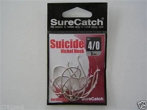 1 Packet of Surecatch Suicide Nickel Fishing Hooks