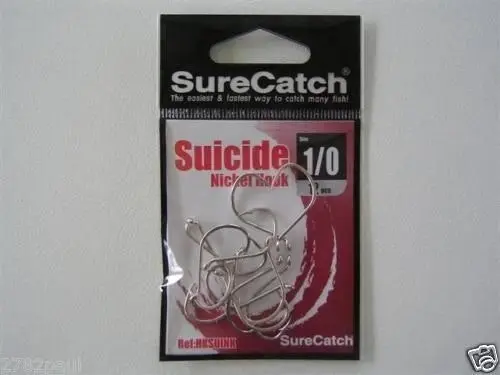 1 Packet of Surecatch Suicide Nickel Fishing Hooks