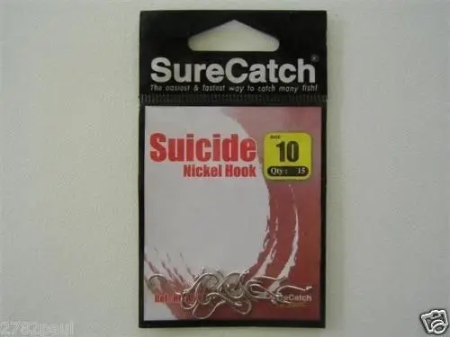 1 Packet of Surecatch Suicide Nickel Fishing Hooks