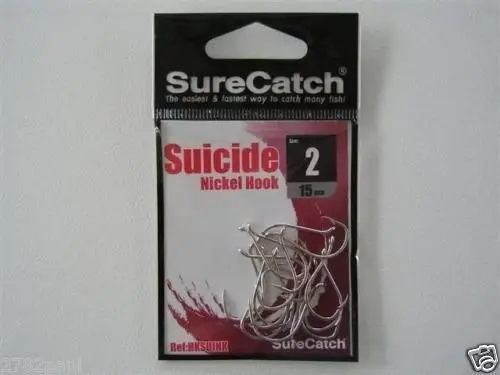 1 Packet of Surecatch Suicide Nickel Fishing Hooks