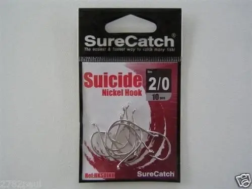 1 Packet of Surecatch Suicide Nickel Fishing Hooks