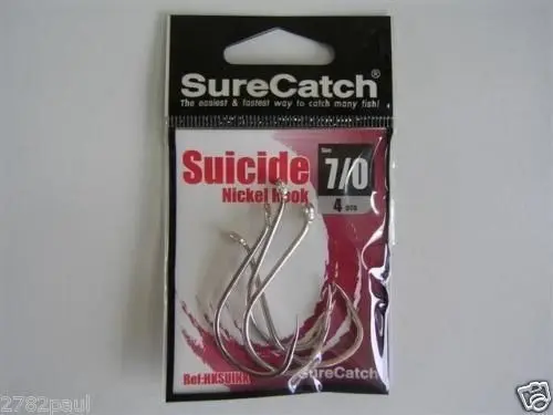 1 Packet of Surecatch Suicide Nickel Fishing Hooks