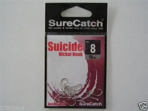 1 Packet of Surecatch Suicide Nickel Fishing Hooks