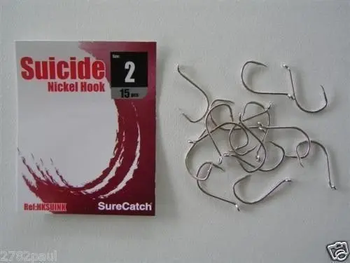 1 Packet of Surecatch Suicide Nickel Fishing Hooks