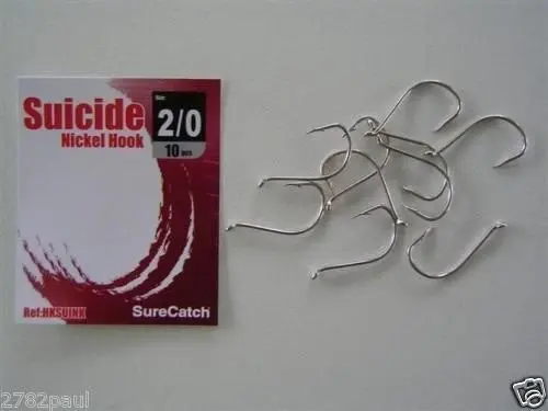 1 Packet of Surecatch Suicide Nickel Fishing Hooks