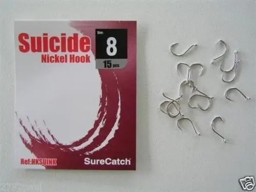 1 Packet of Surecatch Suicide Nickel Fishing Hooks