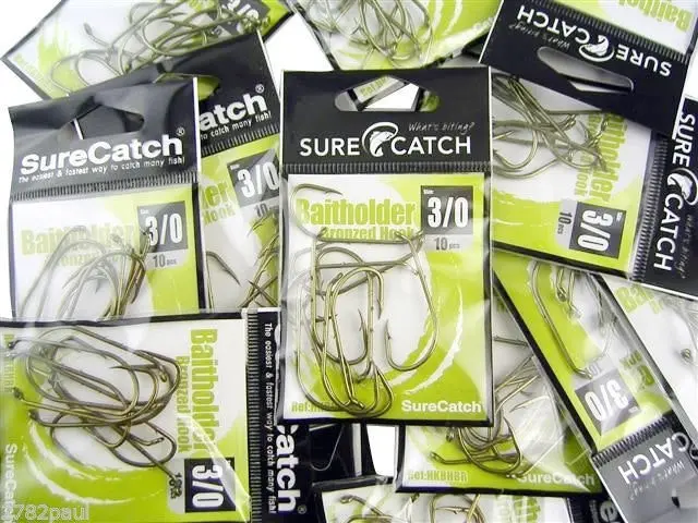 10 Packs of Surecatch Bronze Baitholder Fishing Hooks