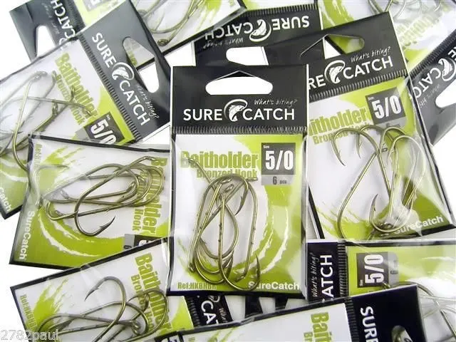 10 Packs of Surecatch Bronze Baitholder Fishing Hooks