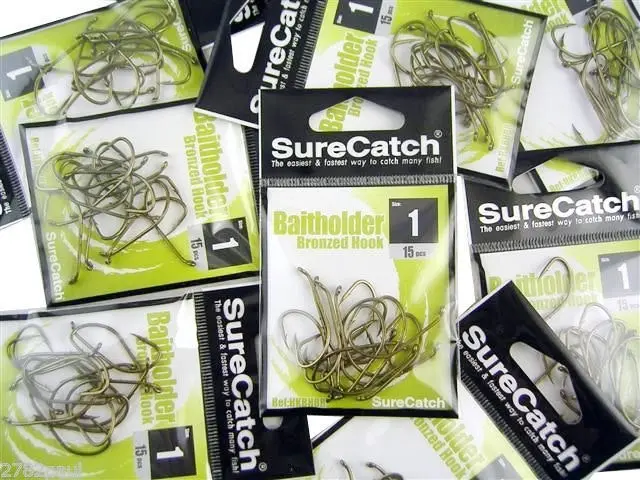 10 Packs of Surecatch Bronze Baitholder Fishing Hooks